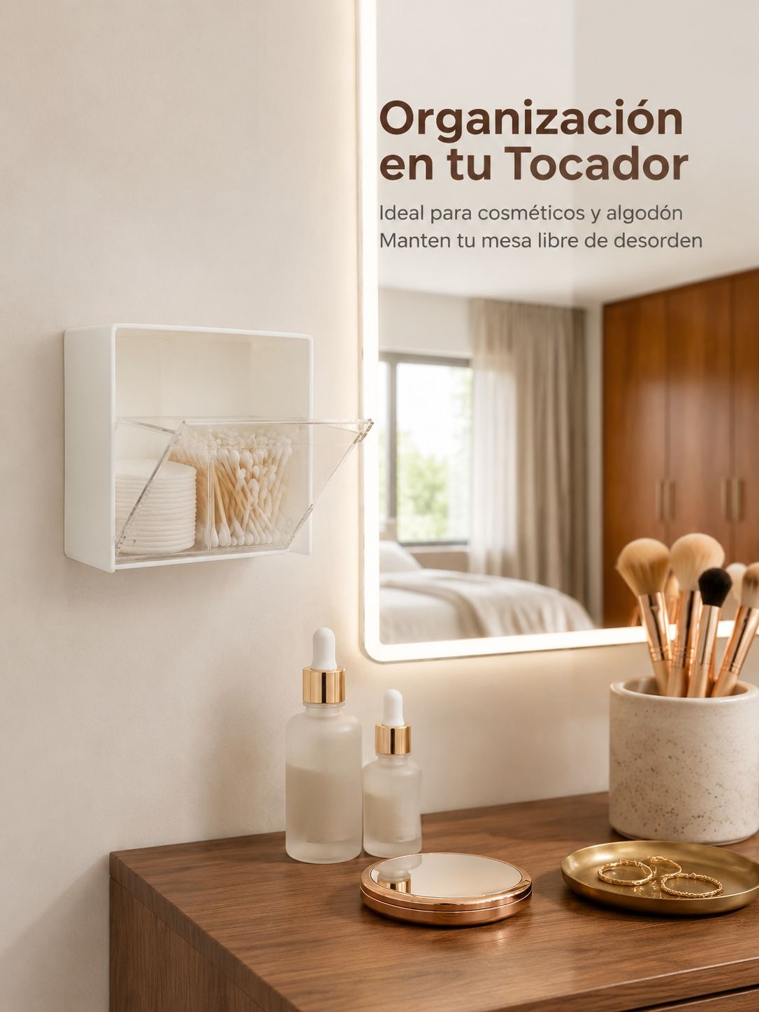 Caja organizadora de hisopos y algodones DreamHomes para pared