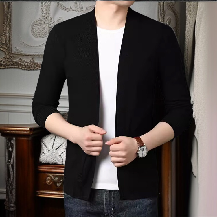 남자 니트 카디건 솔리드 니트 코트 신상 울 스웨터 무축소 카디건