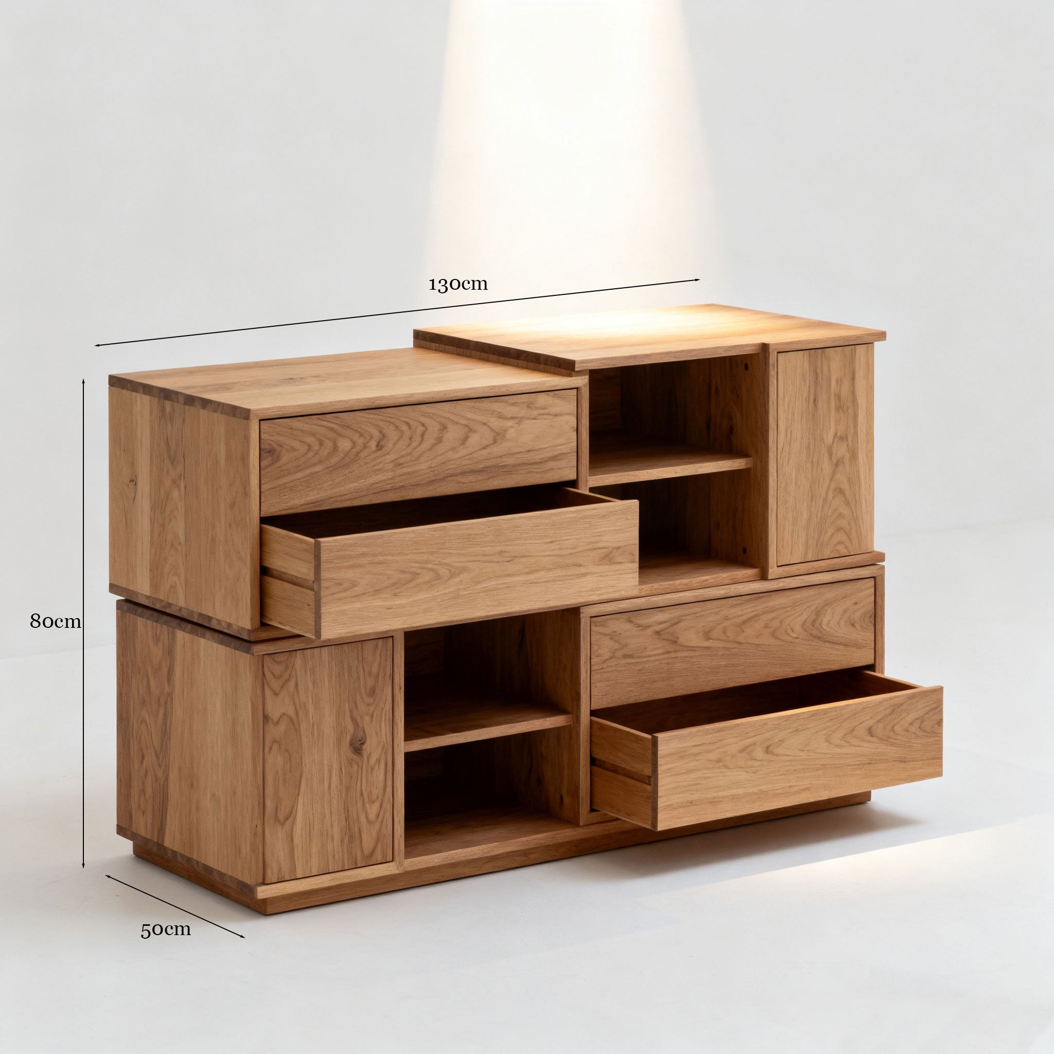 Armario de madera natural para organización del hogar