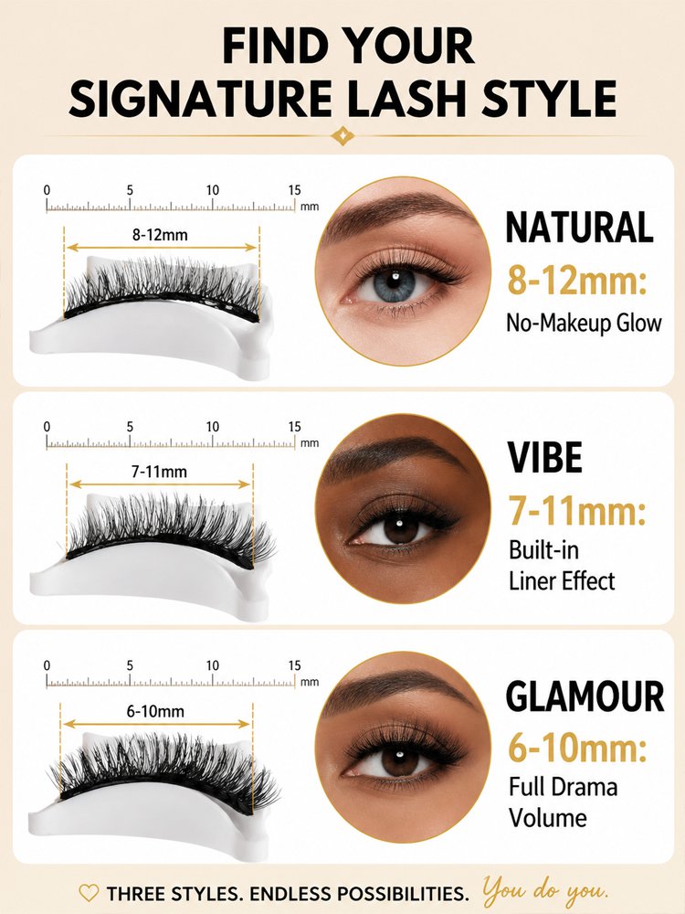 [1-Second Makeup Application & Portable Storage Box] Magnetic False Eyelash Set