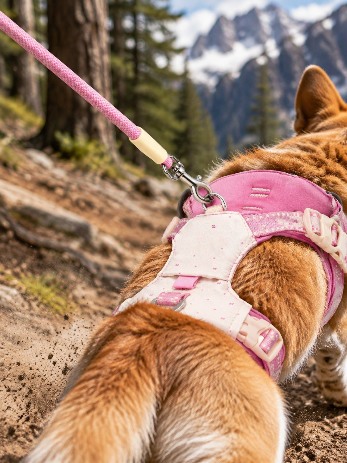 Leichtes Hundegeschirr mit Tasche in der Produktansicht