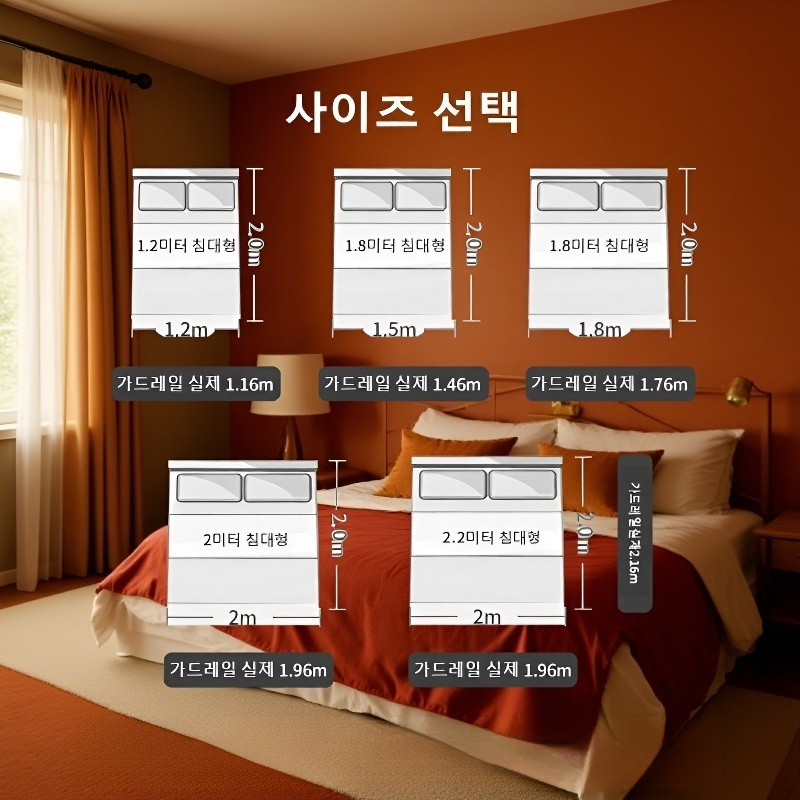 아기 침대 가드레일 사용 시 안전 보호 강조 이미지