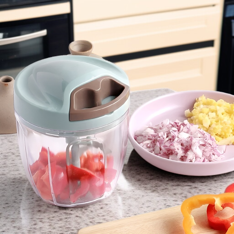 손으로 당기는 다용도 채칼 주방 마늘 절단기 만두소 채칼