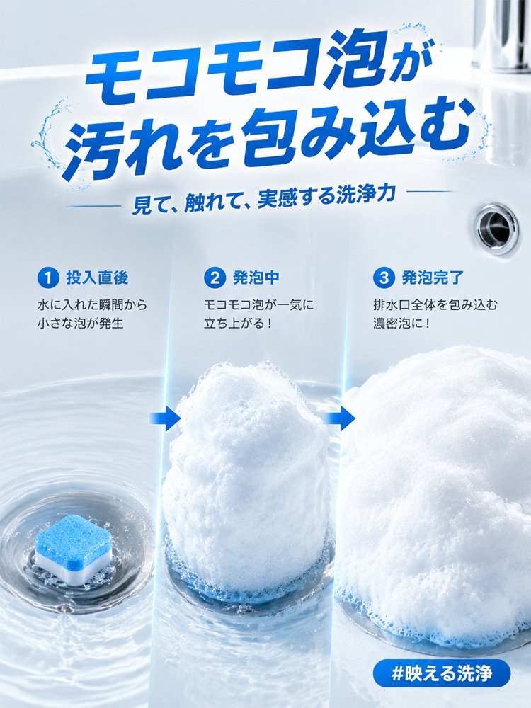 スッキリ泡で流す 排水口クリーナータブレット