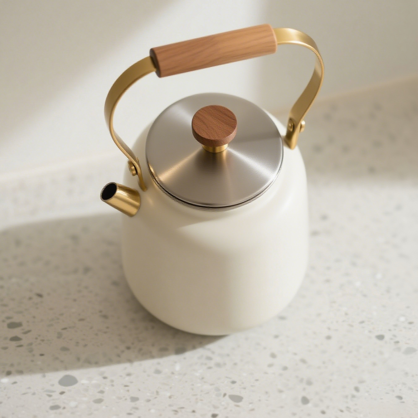 Hervidor de acero inoxidable 304 de grado alimenticio en cocina moderna