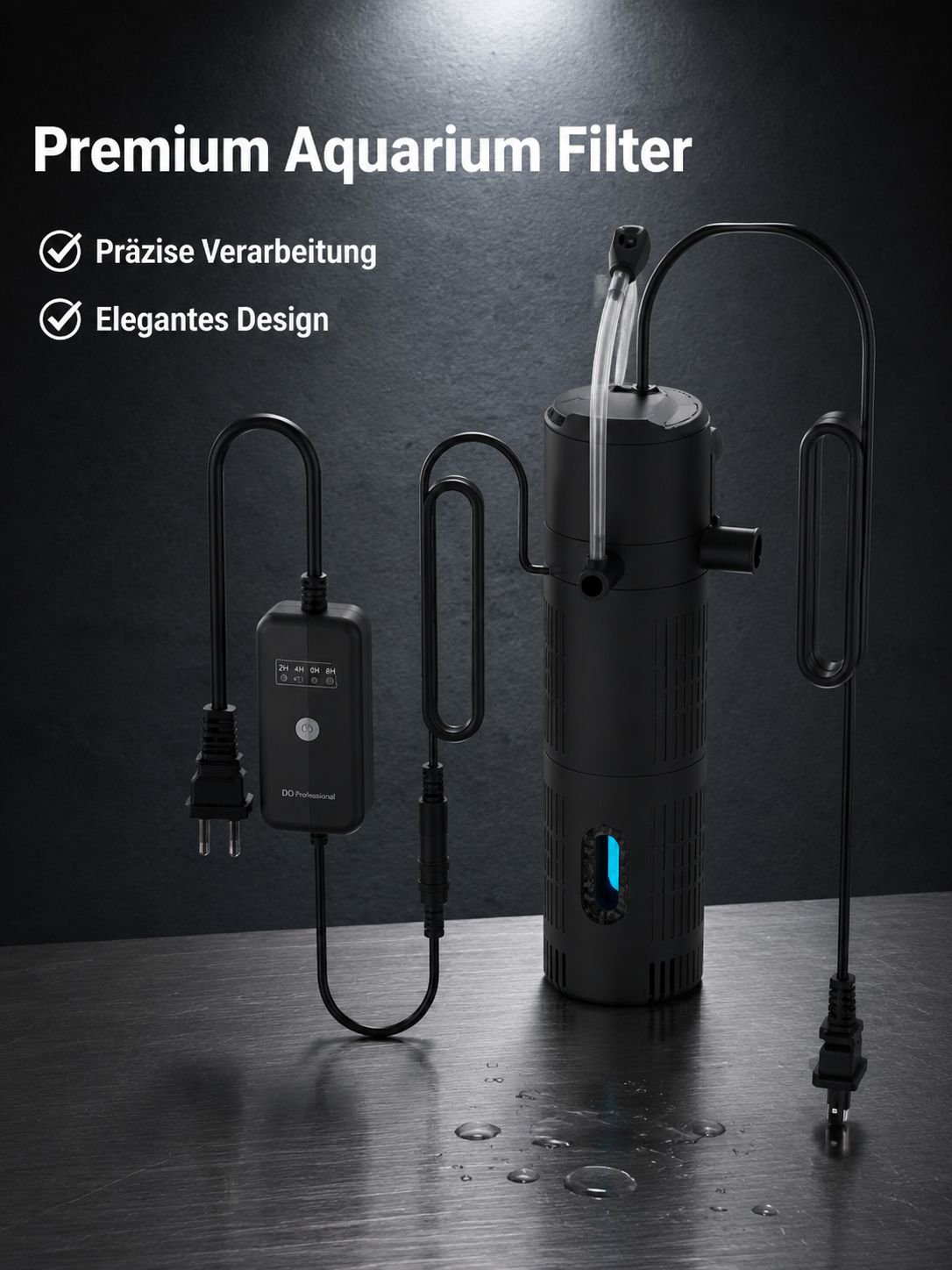 Aquariumfilterbox mit UV-Sterilisation und Filtervlies Detailansicht