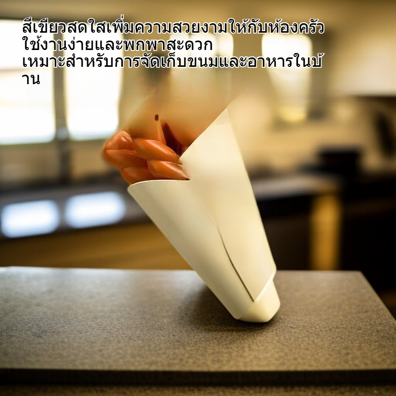 คลิปหนีบขนมสำหรับห้องครัว ป้องกันกลิ่นและความชื้น ช่องเปิดใหญ่ สีเขียว