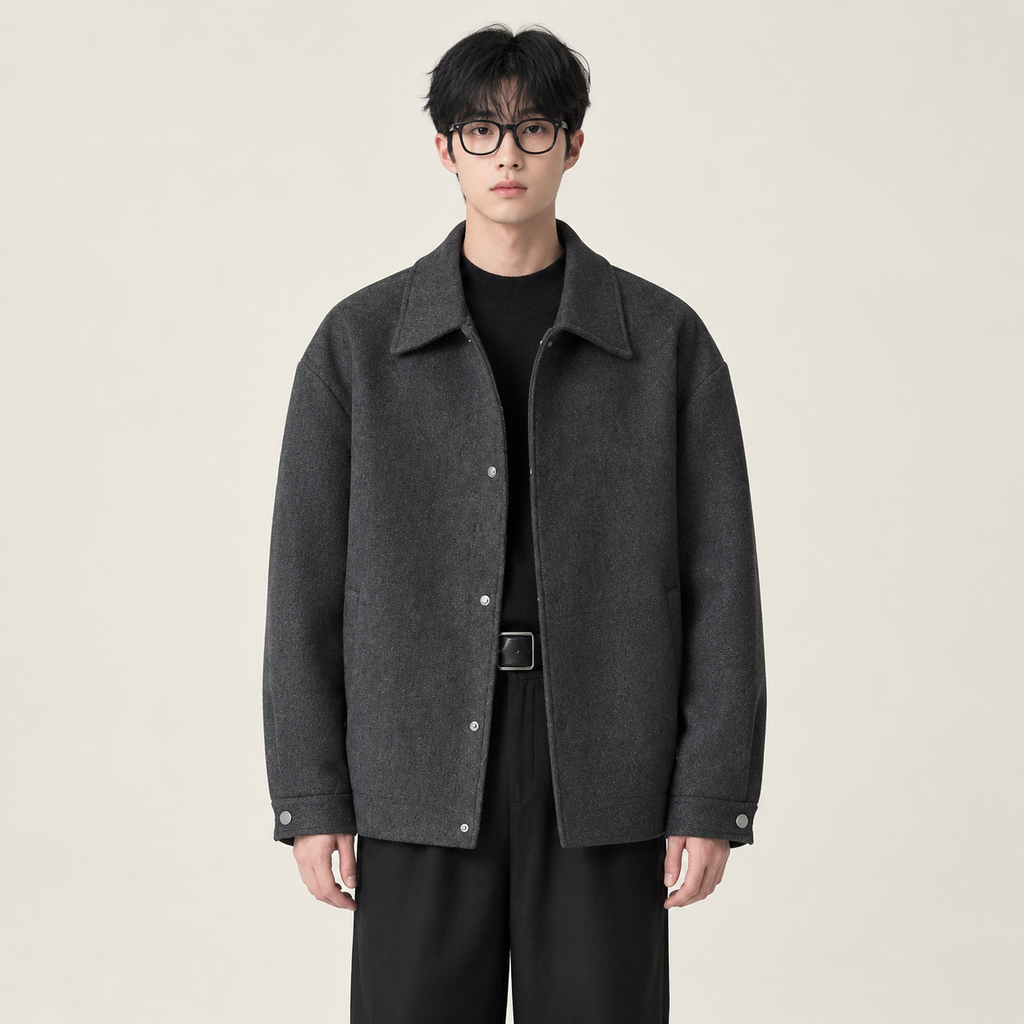 남자용 봄 가을 겨울 신상 카라 울 자켓