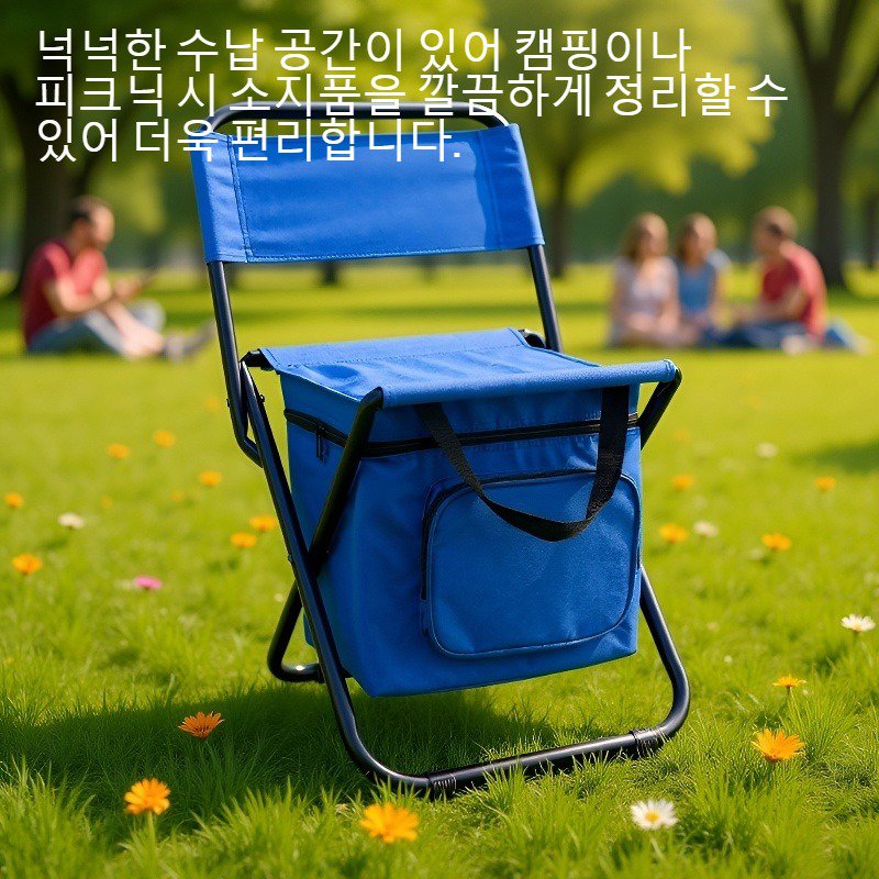 수납 공간이 있는 휴대용 접이식 야외 캠핑 의자