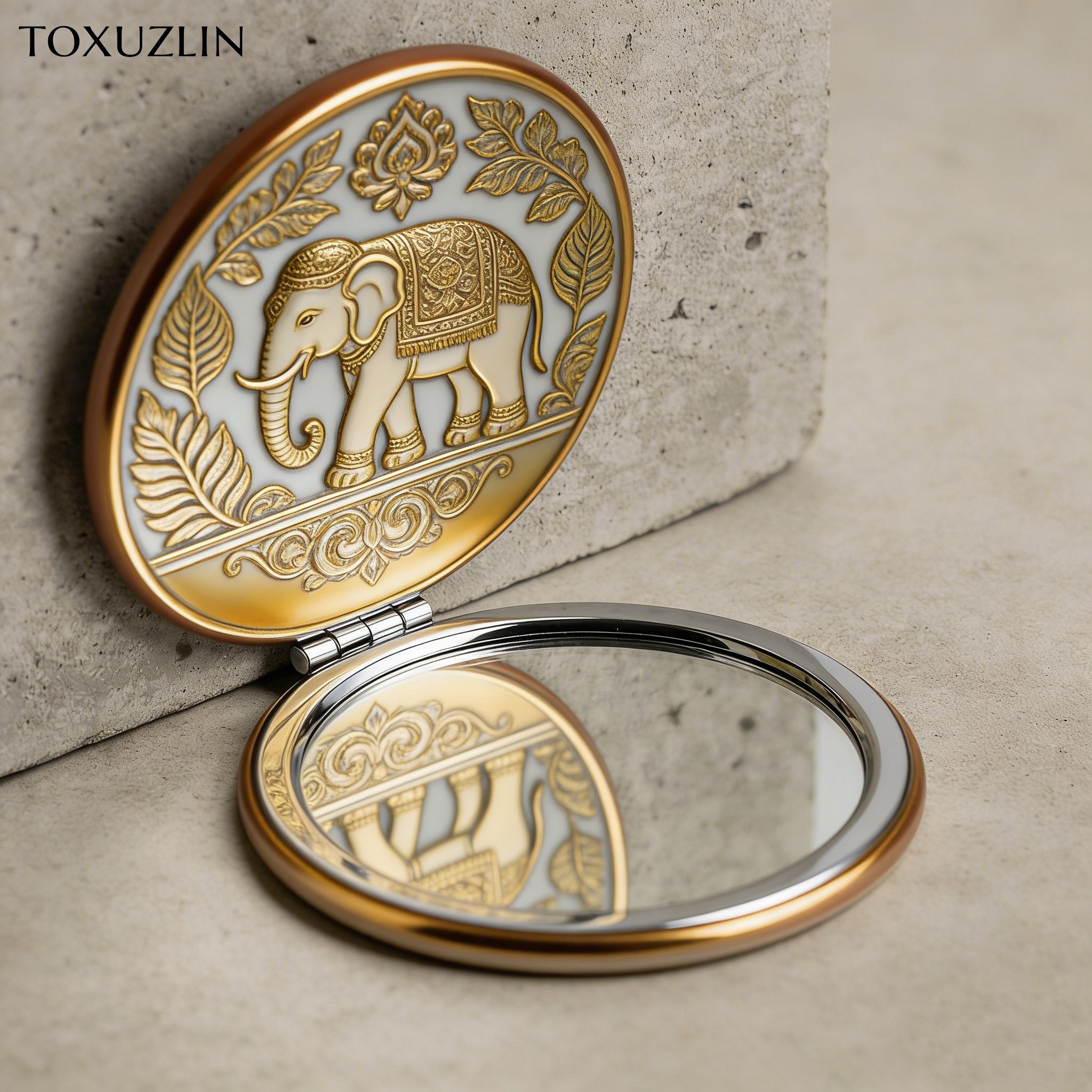 กระจกแต่งหน้าแบบพับได้ พกพาสะดวก พร้อมกำลังขยายบางส่วน