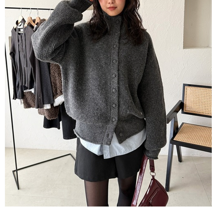 スタイリッシュなレディースシングルボタンニット