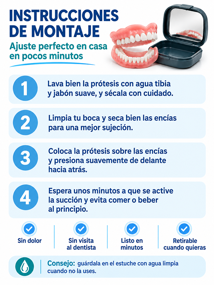 Estuche portátil para dentaduras postizas