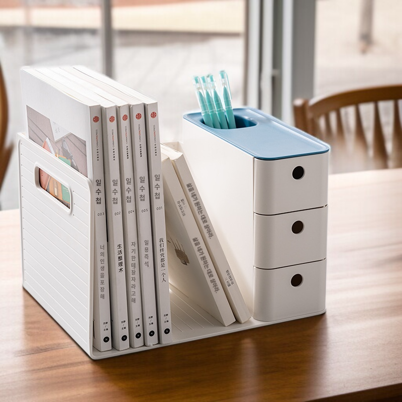 기숙사 탁상 서립 서랍식 수납 선반 사무용 책상 선반 학생 서류철 서립