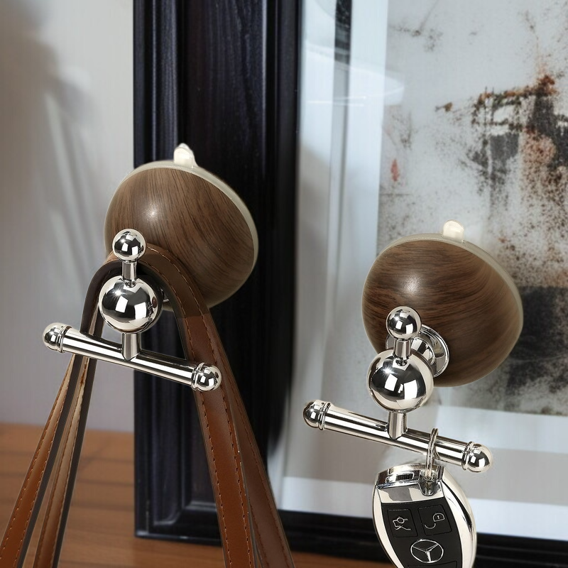 문 뒤 펀치 프리 헴 흡착판 걸이 강력 빨판 행거 현관 우드 강력 걸이 화장실 행거