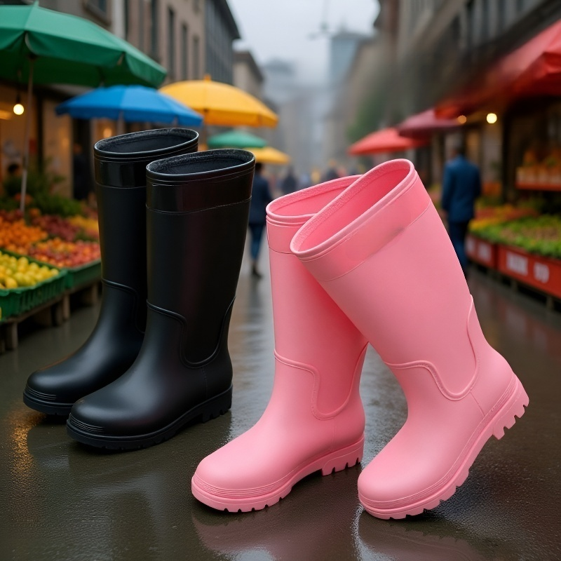 Women's fashionable outdoor long rain boots