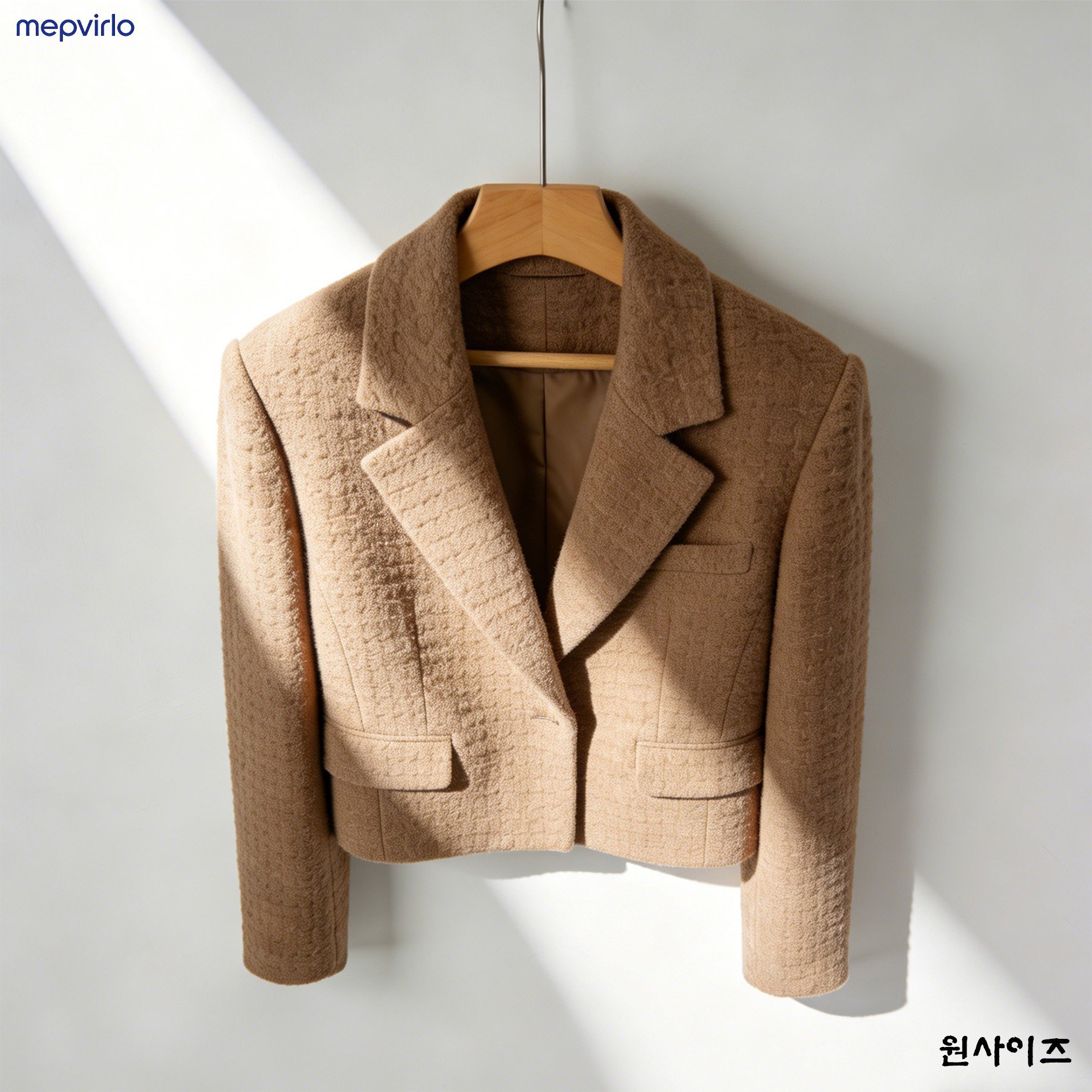 여름용 카키색 반바지 정장 세트