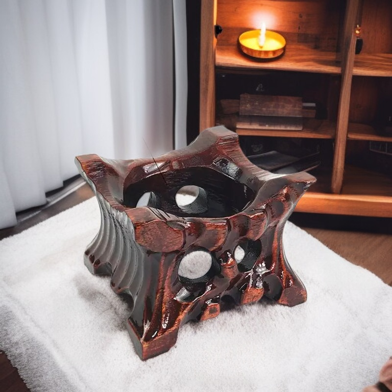 Podstawka z naturalnego drewna do równoważenia kamieni i wahadeł