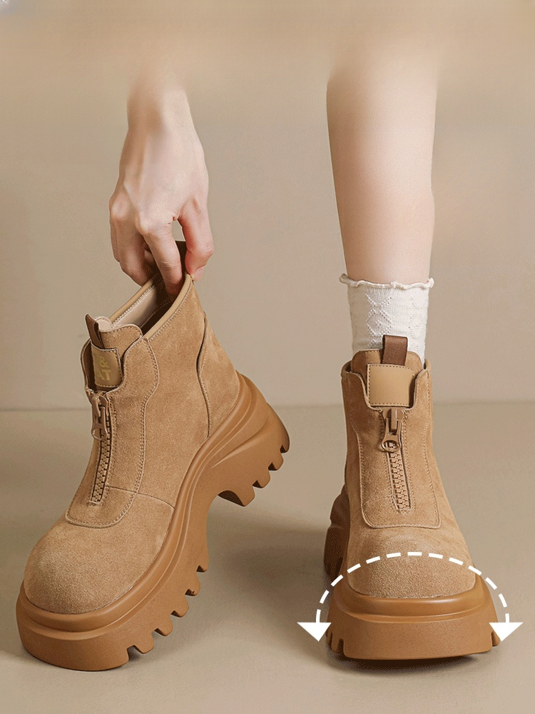 여성 프론트 지퍼 디자인 마틴 부츠