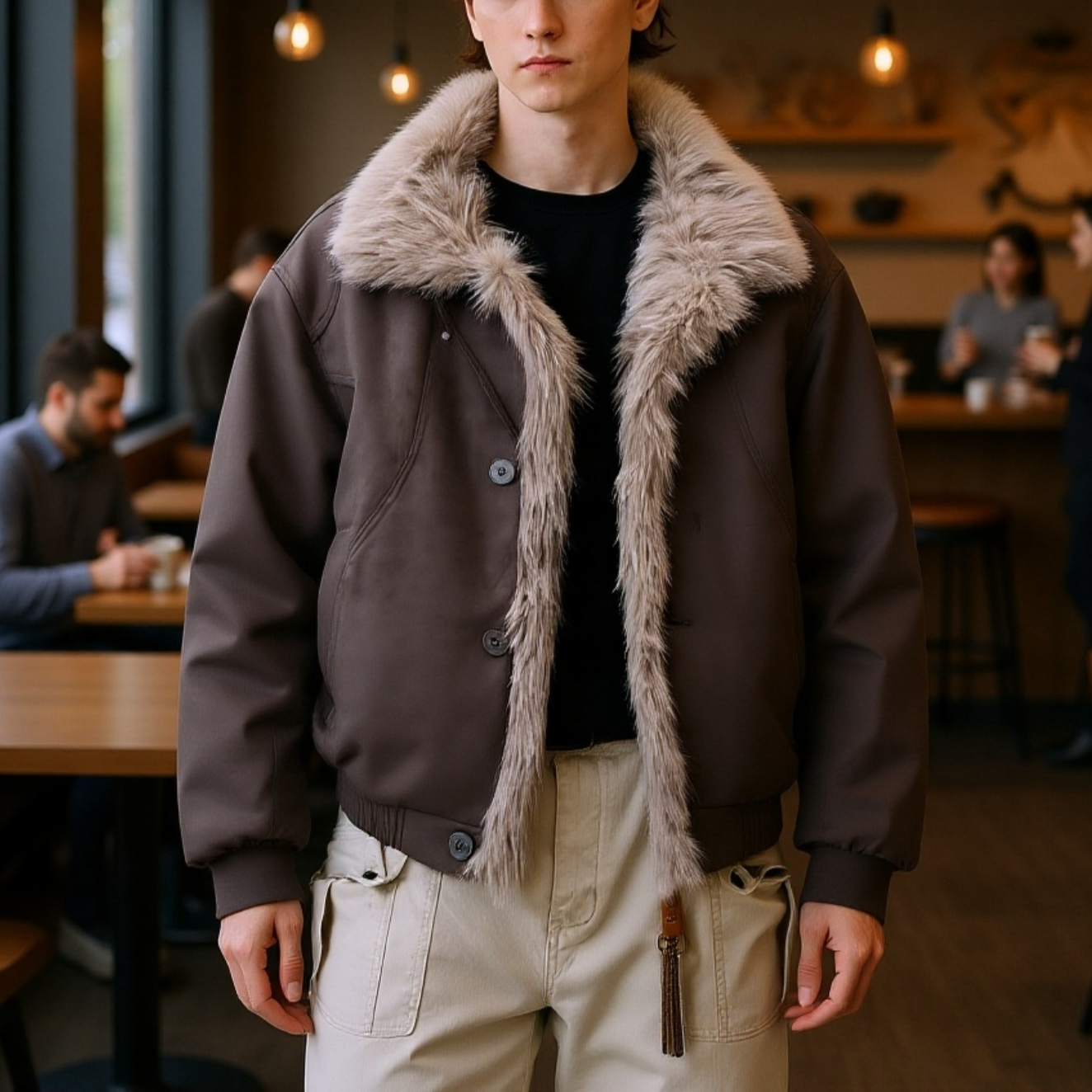 Retro hegyfaragású, vastagított pamut dzseki férfiaknak és nőknek, laza fazon