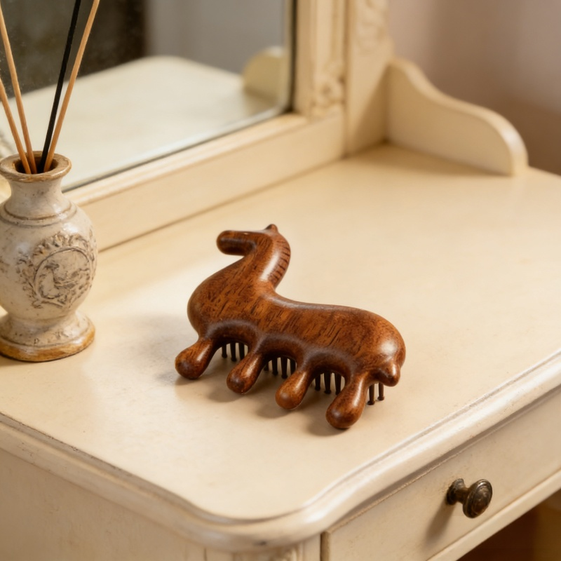 فرشاة تدليك خشب الصندل نسخة خاصة لعام الحصان