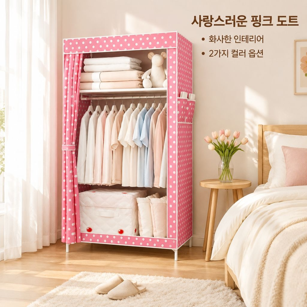 강화 스틸 패브릭 옷장 모던 심플 침실 원룸 조립식 수납 옷장
