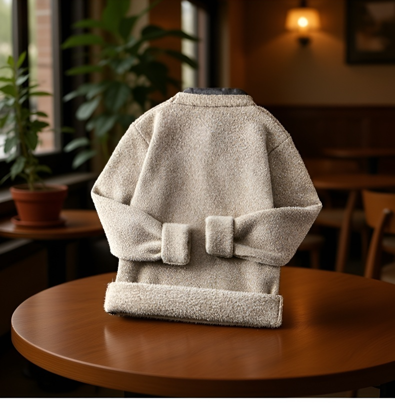 高級感あるベルベットセーターの生地アップ