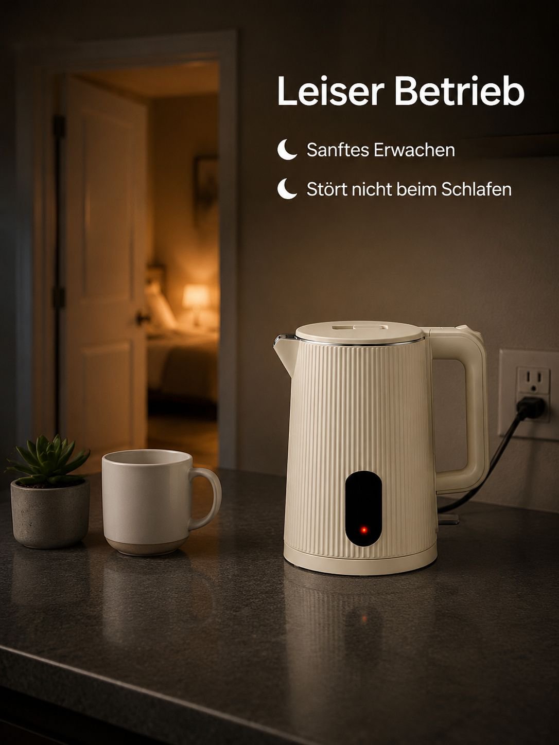 Automatische Abschaltfunktion des Wasserkochers in Aktion