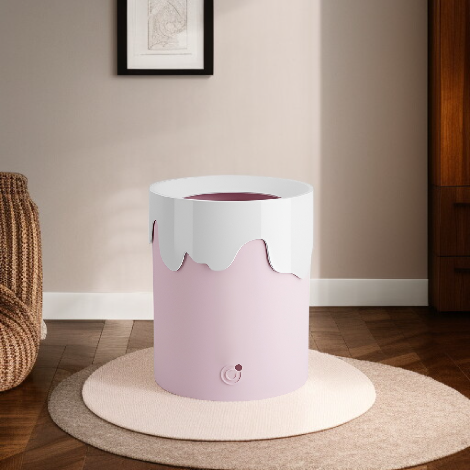 Poubelle créative grande avec couvercle pour salon, chambre, salle de bain et toilettes