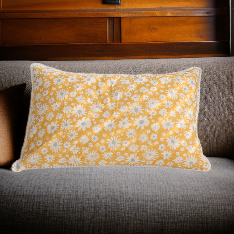 Kissenbezug aus Baumwolle mit Blumenmuster