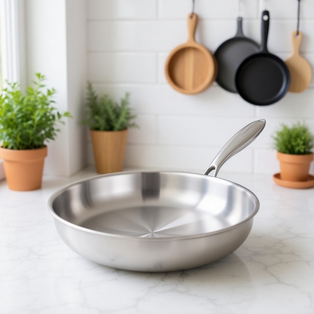 두꺼운 강철 프라이팬의 측면 두께 비교