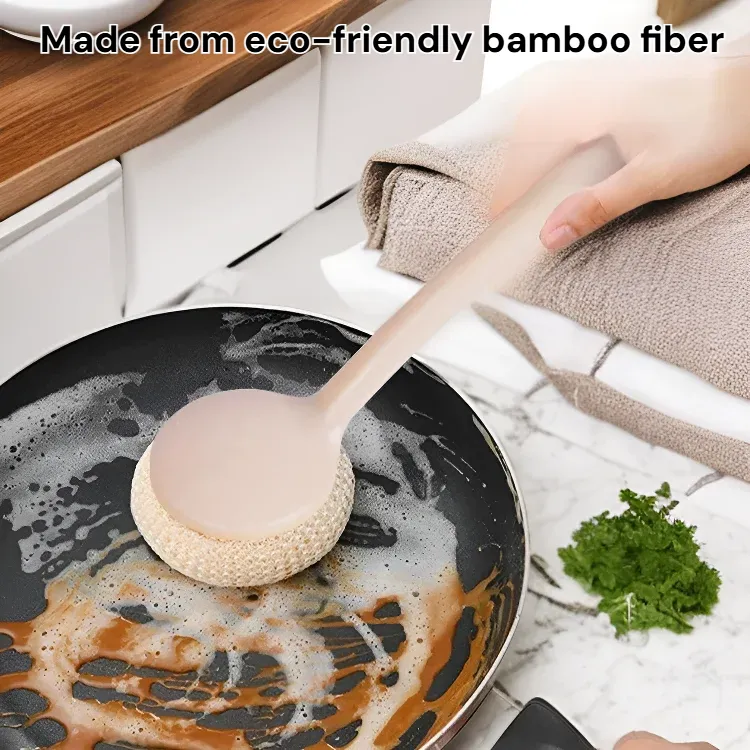 Bamboo Fiber Grease-Removing Pot Cleaning Brush