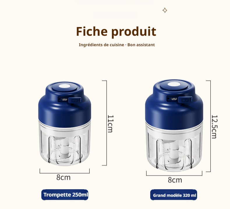 Presse-ail rechargeable avec design ergonomique