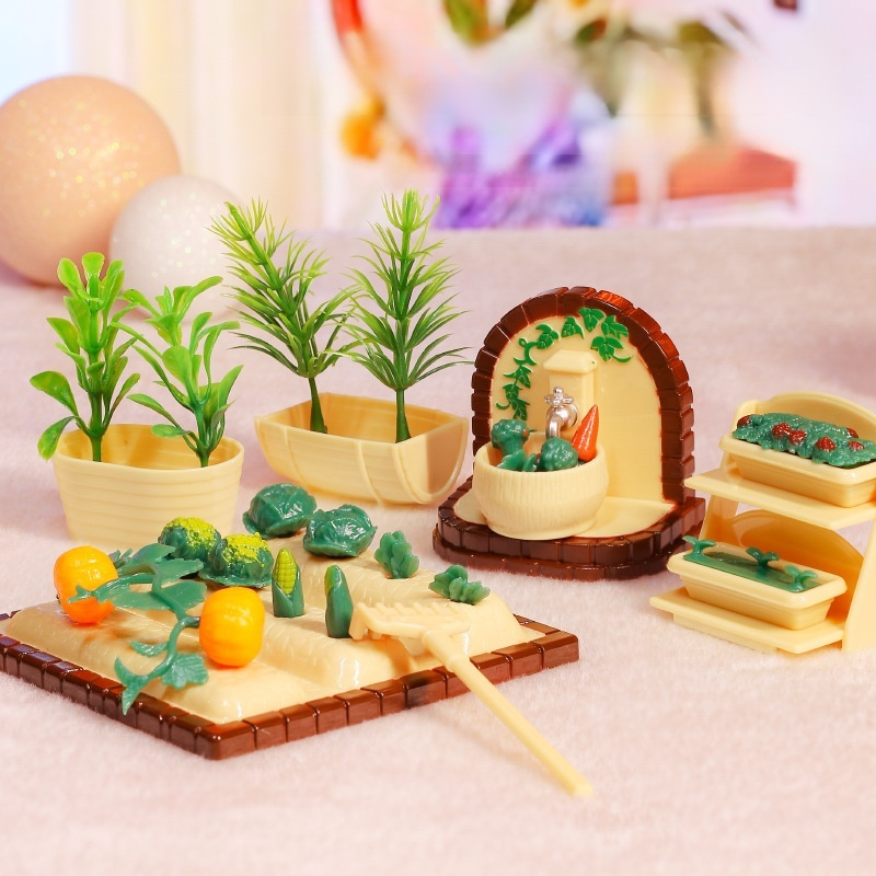 Mini Kitchen and Living Room Dollhouse Decoration Model