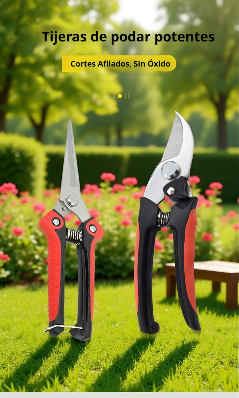 Tijera para ramas gruesas de acero de aleación dura en uso