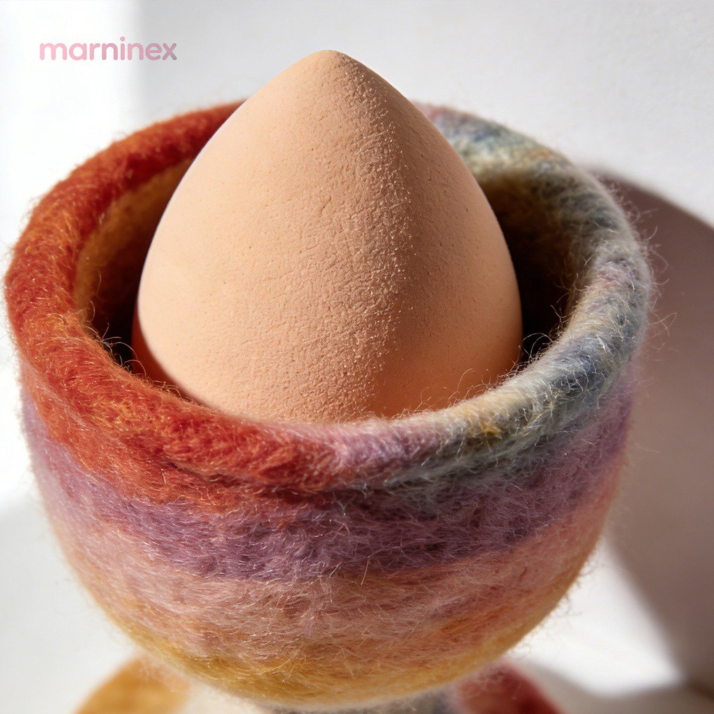 Set de tres bandejas para huevos de fieltro coloridas