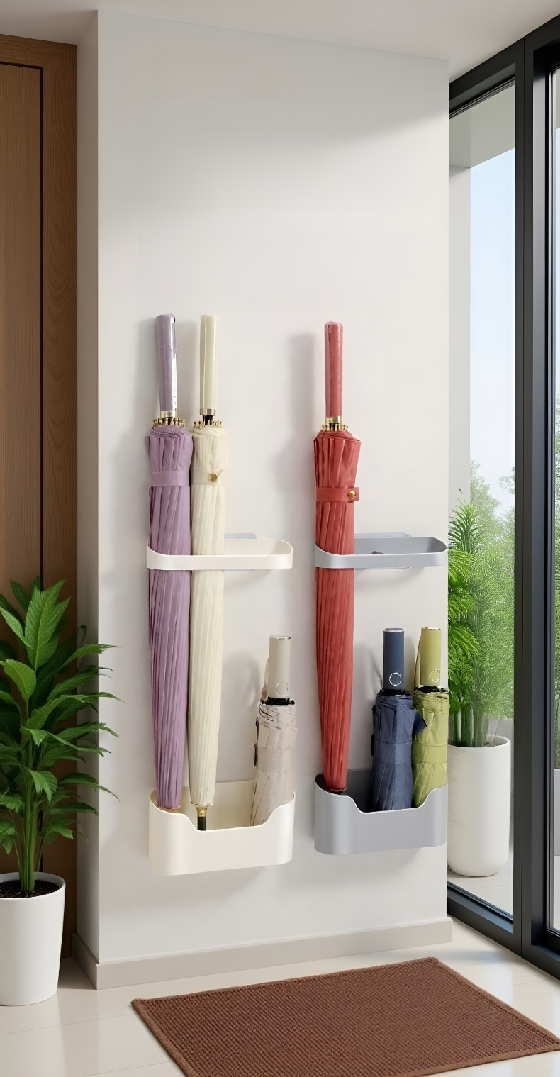 심플한 디자인의 벽걸이 우산 선반