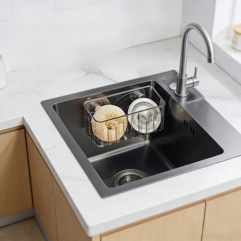 Wielofunkcyjny organizer na zlew na przyssawki, bez gwoździ, przenośny, ekologiczny