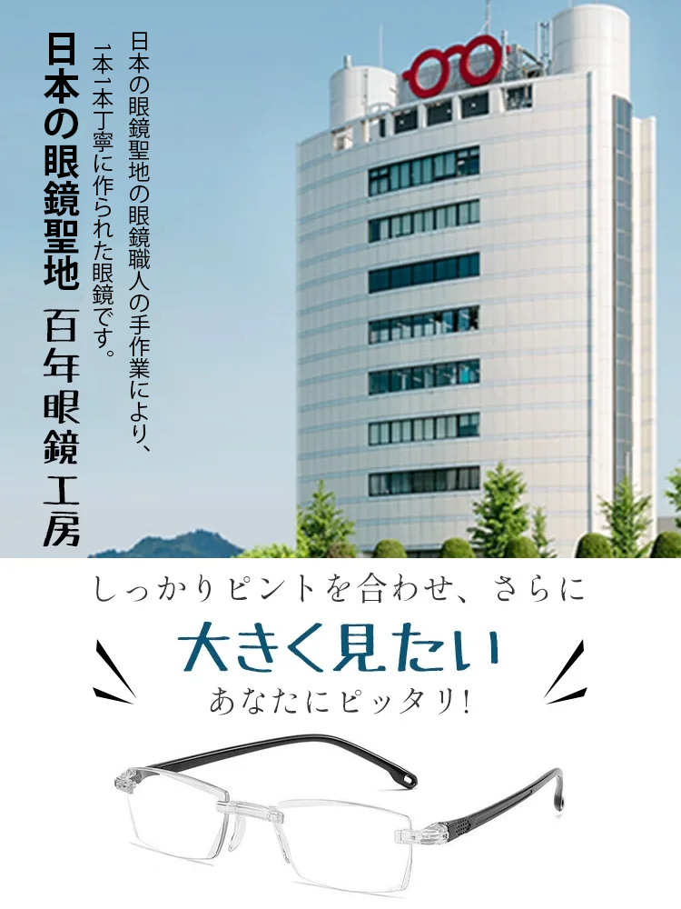【眼科医推奨】鯖江テクノロジー | 度数調節リーディンググラス | ブルーライトカット | -7から+7まで度数自動調節 | 検眼不要 | 超軽量11g