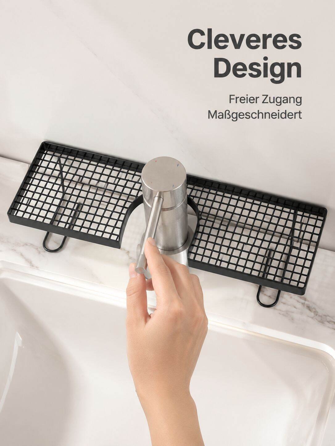 Wandmontiertes Waschbeckenregal ohne Bohren für Wasserhähne