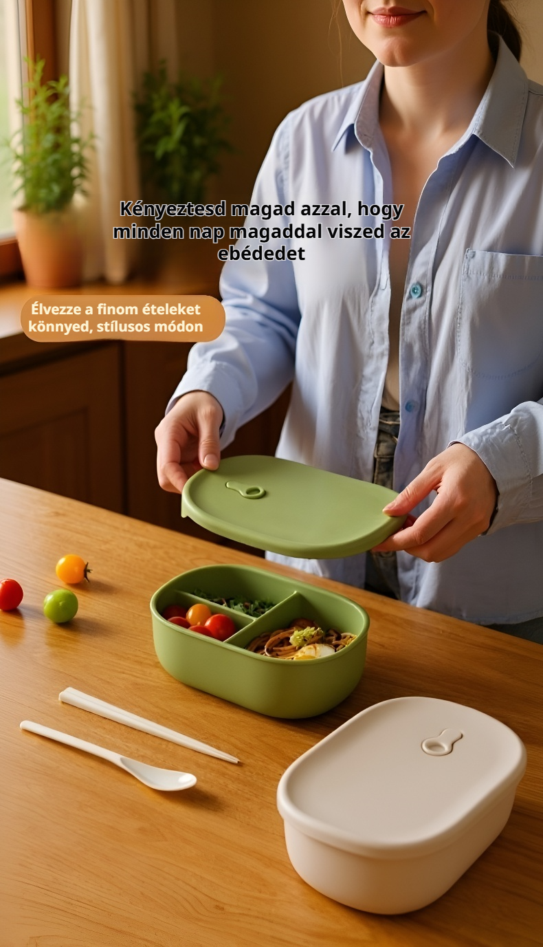 Szilikon ételtároló doboz zárható tetővel