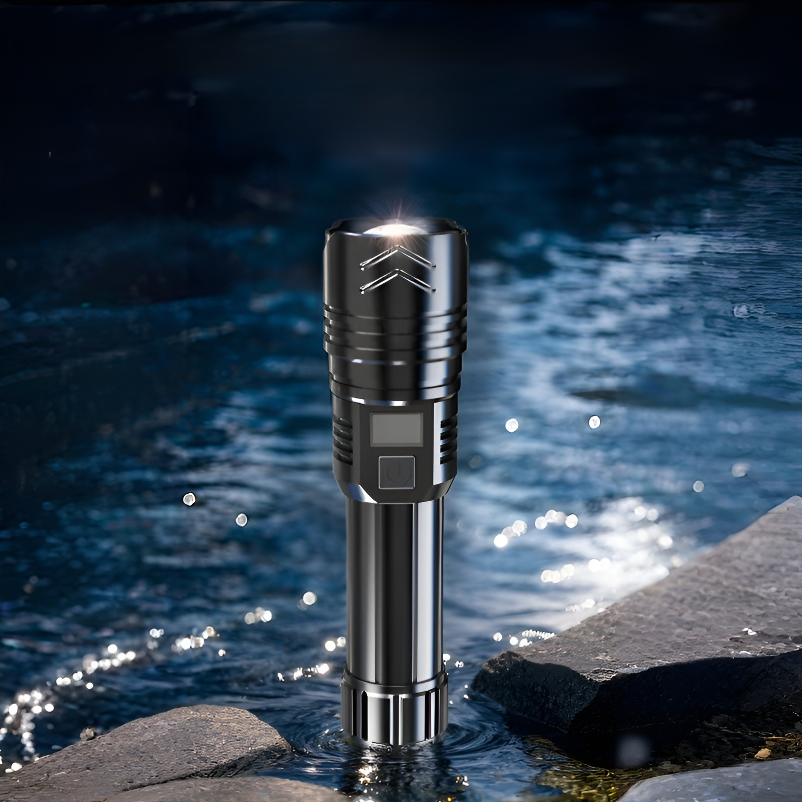 Lampe torche rechargeable haute luminosité et longue portée