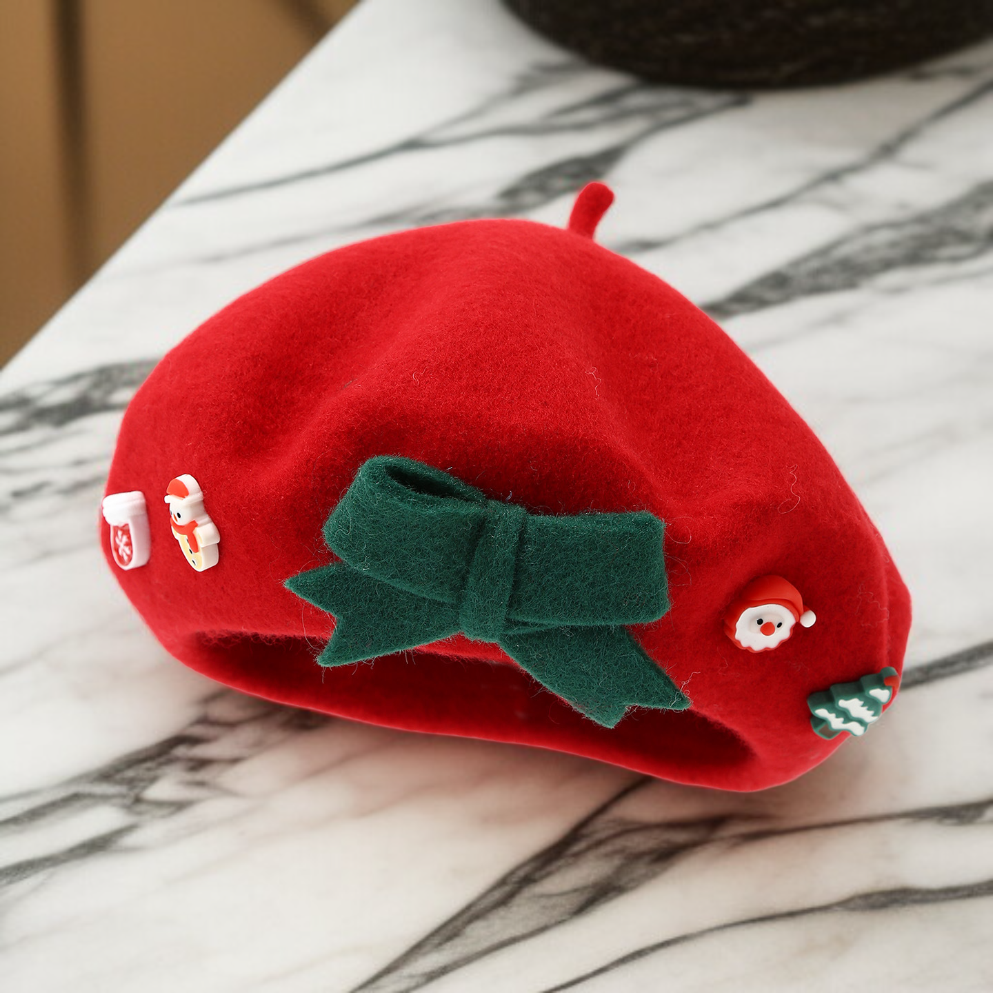 保暖蝴蝶結貝雷帽