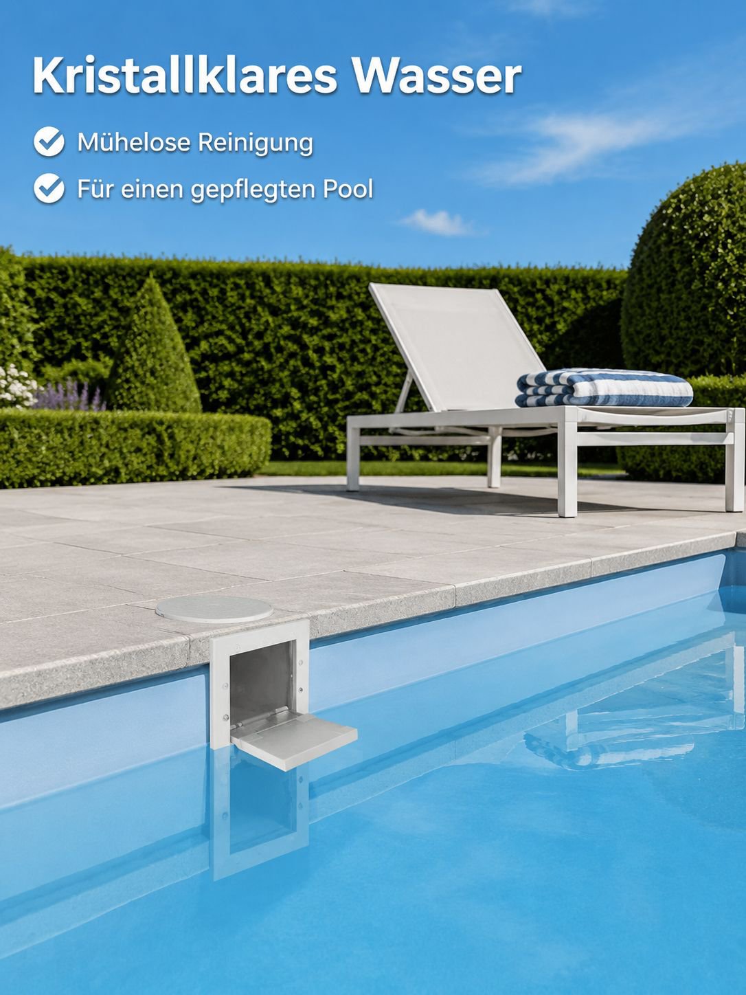 Pool Oberflächenreiniger Kescher im Einsatz