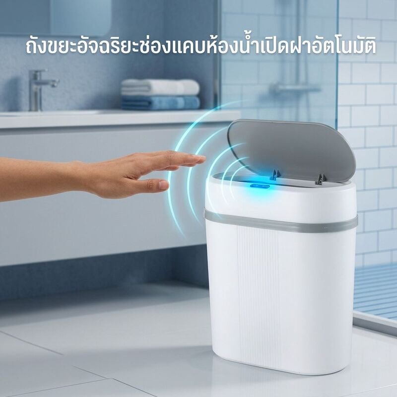 ถังขยะอัตโนมัติสำหรับช่องว่างในห้องน้ำแบบสมาร์ท