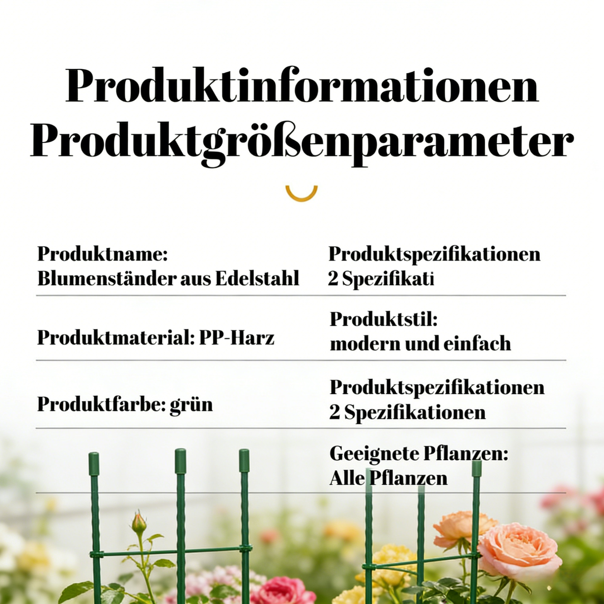 Flexibles Gartenrankgitter für verschiedene Pflanzenarten