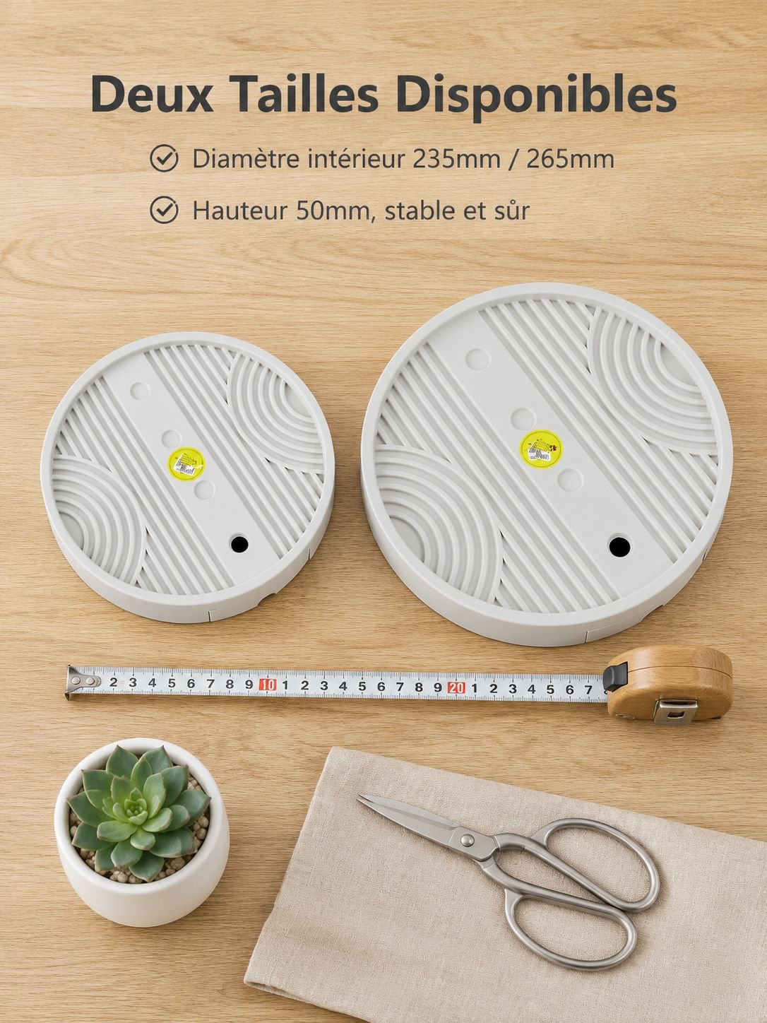 Plateau cache-pot avec roues pivotantes