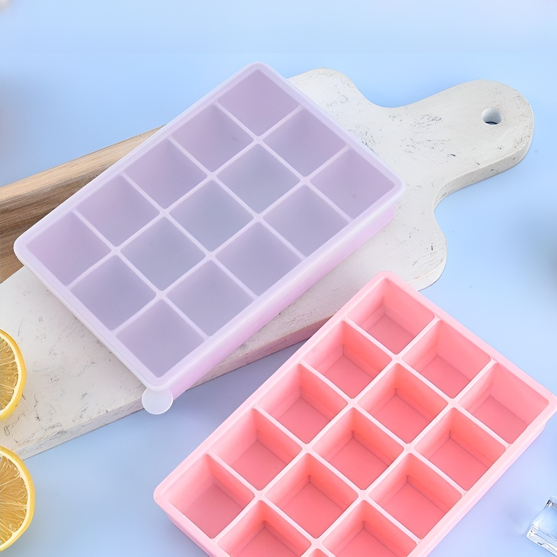大號矽膠食品級冰塊模具帶蓋製冰盒