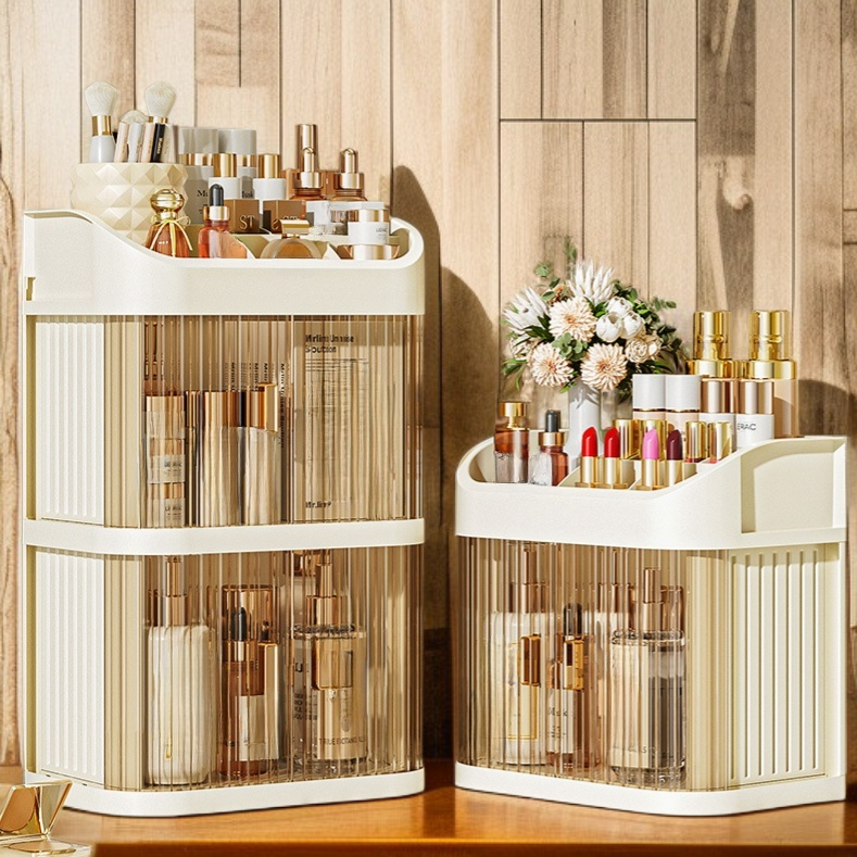 Large Capacity Dustproof Transparent Skincare Organizer Dormitory Desktop
