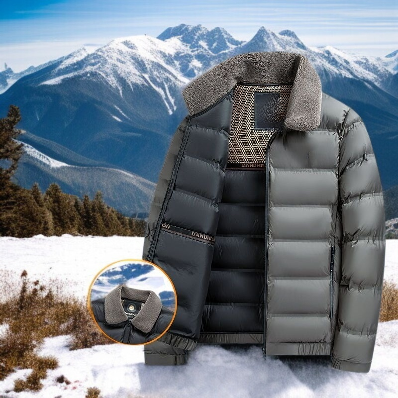 남자 겨울 비즈니스 캐주얼 패딩 퍼 칼라 터틀넥 기모 도톰 패딩 아빠 겨울 보온 패딩