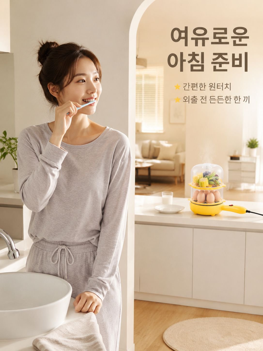 JMY-가정용 미니 계란후라이 끈적임 없는 전기팬